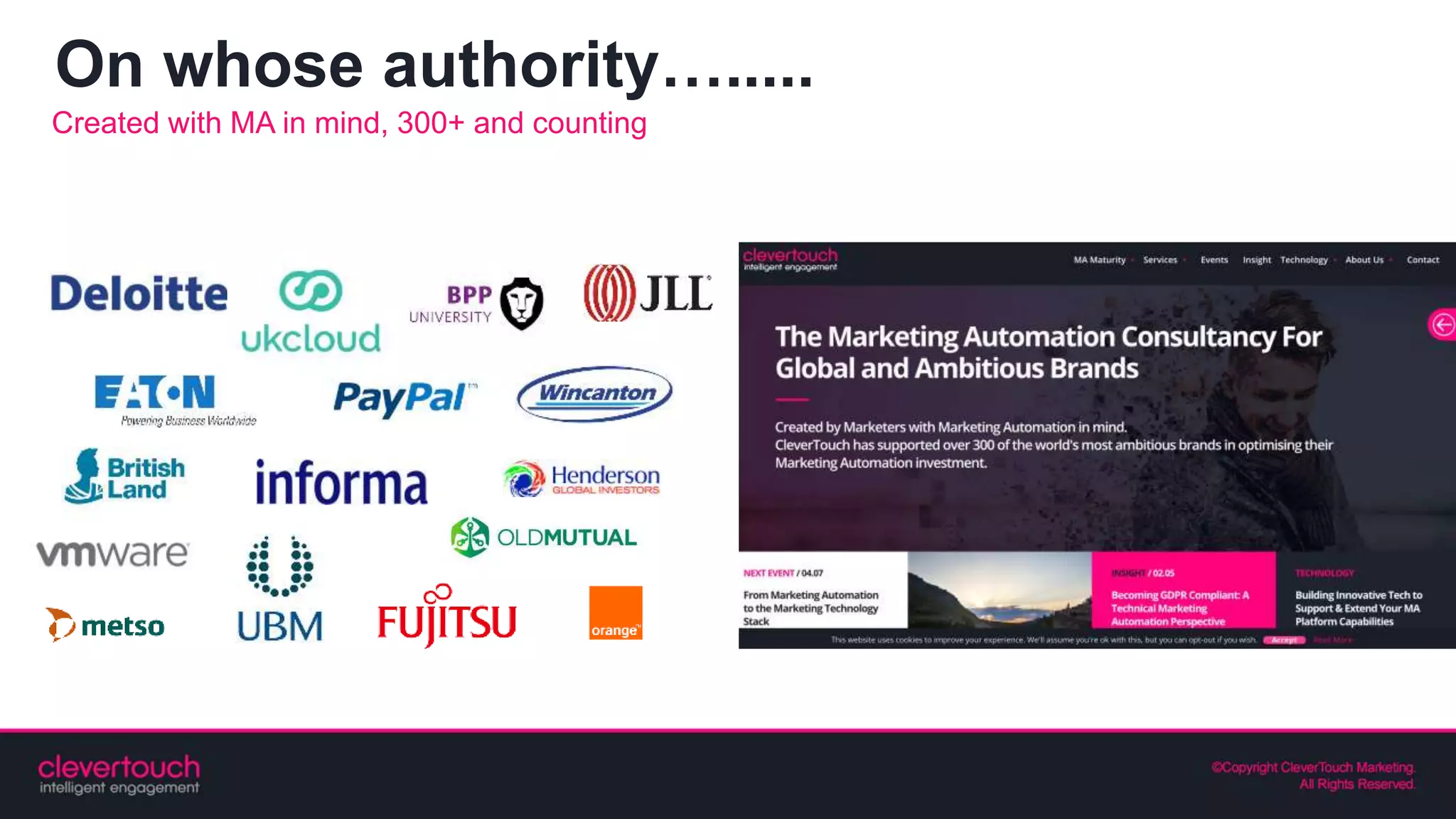 On whose authority….....
Created with MA in mind, 300+ and counting
 