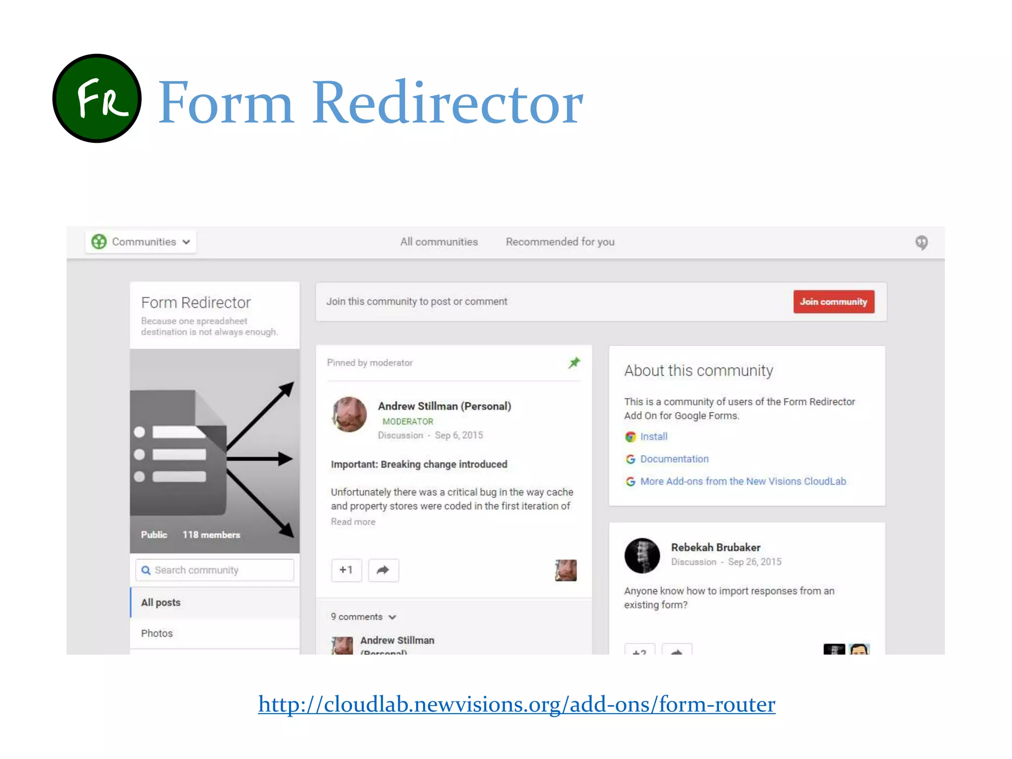 Form Redirector
http://cloudlab.newvisions.org/add-ons/form-router
 