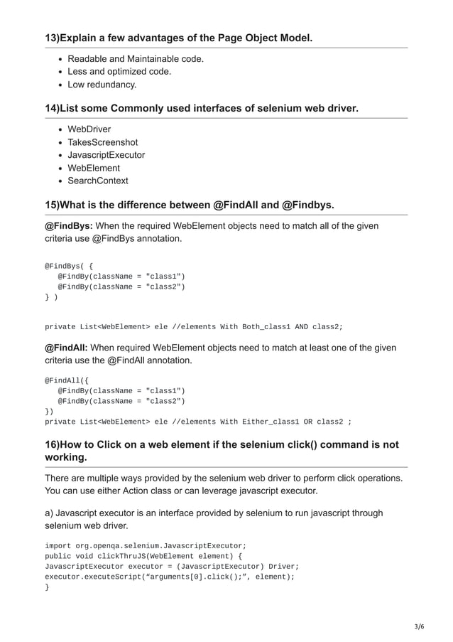 Latest Selenium Interview Questions And Answers Pdf Latest Selenium Interview Questions And Answers Pdf