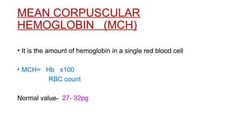 Mch Count AUTOMATION,Red Blood Cell INDICES presentation.pptx