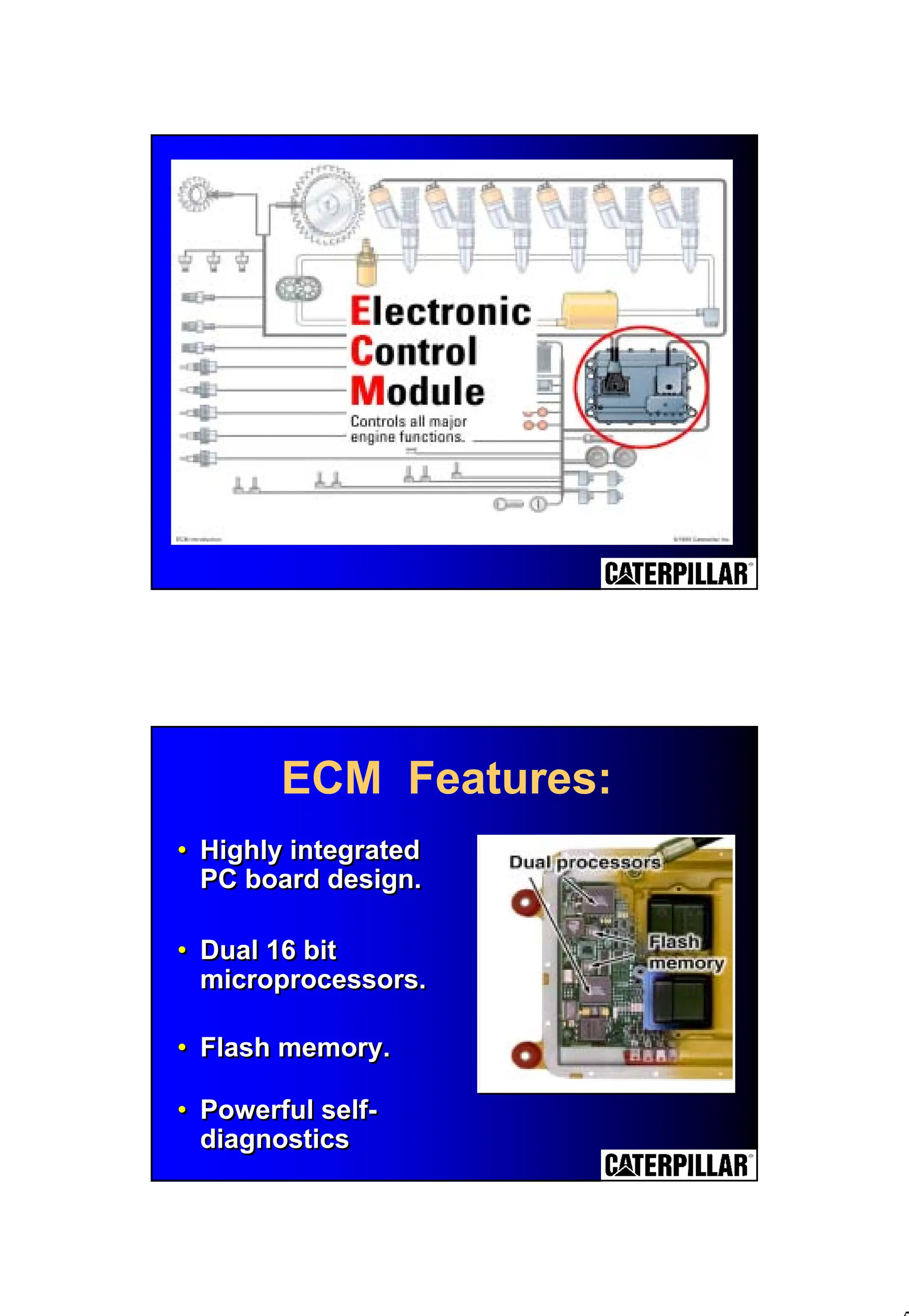 5
• Highly integrated
PC board design.
• Dual 16 bit
microprocessors.
• Flash memory.
• Powerful self-
diagnostics
• Highly integrated
PC board design.
• Dual 16 bit
microprocessors.
• Flash memory.
• Powerful self-
diagnostics
ECM Features:
 