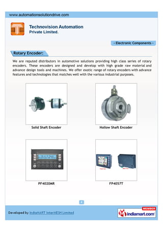 - Electronic Components -


Rotary Encoder:

We are reputed distributors in automotive solutions providing high class seri...