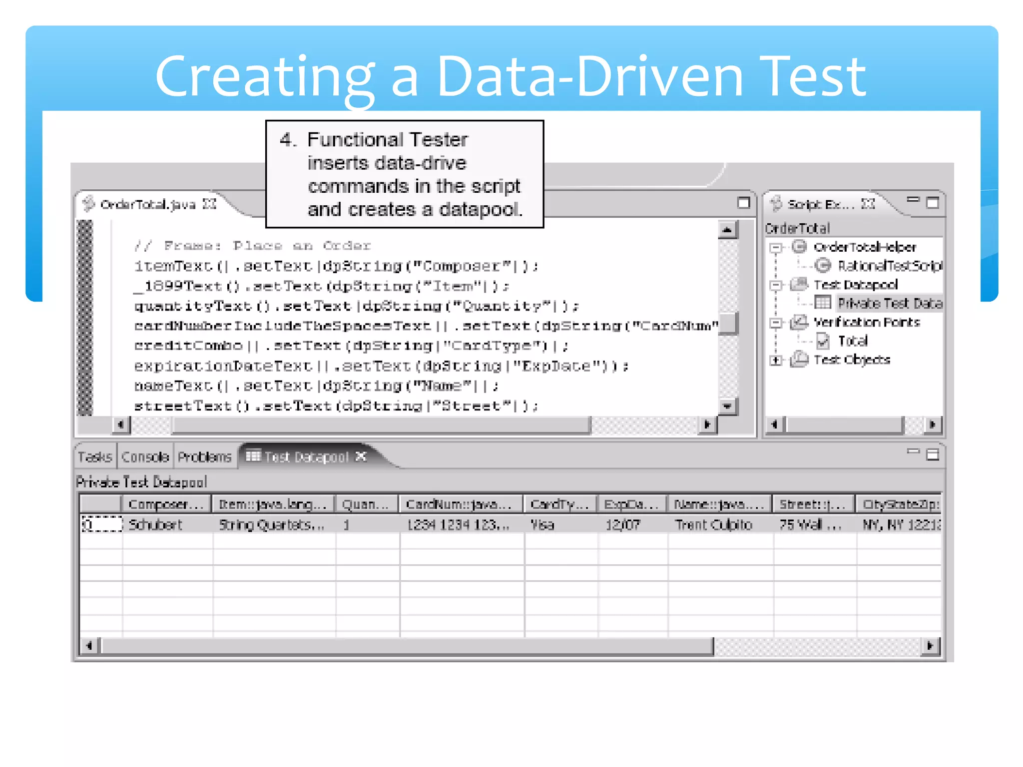 Confidential
Creating a Data-Driven Test
(Cont..)
 