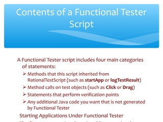 Functional Tester Examples Automation testing IBM RFT - Rational Functional Tester | PPT