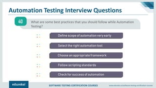 Test Automation Interview Questions and Answers | Edureka | PDF