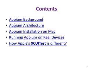 Automation testing on ios platform using appium | PPTX