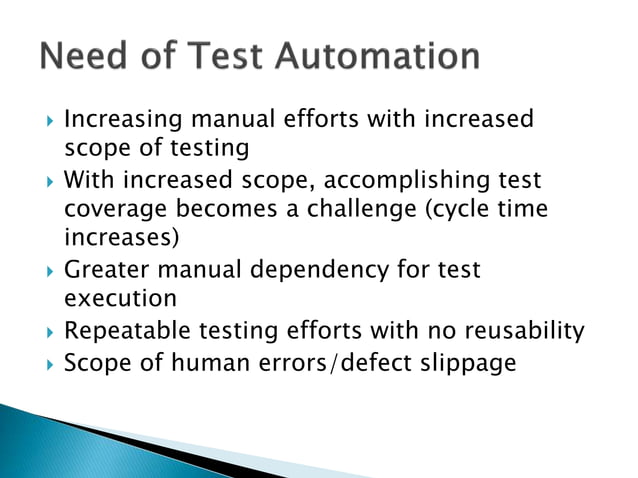 Automation testing overview | PPT