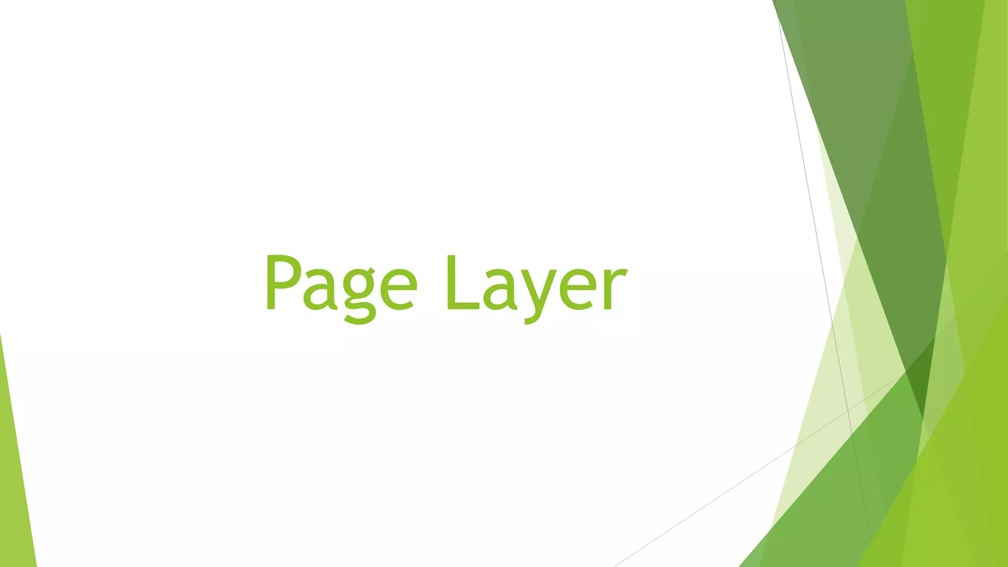Page Layer
 