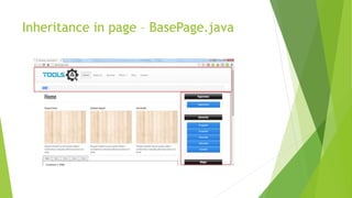 Inheritance in page – BasePage.java
 