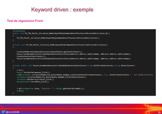 @crochefolle
Keyword driven : exemple
28
Test de régression Front
 