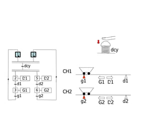 g2 d2
g1 d1
CH1
CH2
G1 D1
G2 D2
dcy
D1
d1
G1
g1
dcy
2
1
3
D2
d2
G2
g2
5
6
2
 