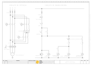 A3029ARRANQUE CON AUTOTRANSFORMADOR
AUTOMATISMO CON CONTACTORES
ITS
Arranque autotransformador.dwg
Luis Fabian Martinez28/07/08A
M
3~
W
V
U
MOTOR ASINCRONO III
21
43
65
A2A1
K1
21
RELE TERMICO
RT
43
65
21
43
65
A2A1
K2
w
v
u
W
V
U
AUTOTRAFO
Z
Y
X
21
43
65
A2A1
K3
96
9895
R S
CIRCUITO DE POTENCIA CIRCUITO DE MANDO/CONTROL
T
21
FUSIBLE
F 43
65
1211
PARE
S1
AUX
1314
A2A1
AUTOTRAFO
K2
A2A1
DIRECTA DE RED
K1
2221
K1
2221
K3
21
FUSIBLE
F
A2A1
MOTOR - AUTOTRAFO
CONEXION
K3
1413
ARRANQUE
S2
A2A1
TEMPORIZACION
KT
1615
KT
1815
K3
1314
9695
RT
RELE TERMICO
A2A1
AUXILIAR
RELE
AUX
 