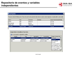 © 2007. MAySA
Repositorio de eventos y variables
independientes
 
