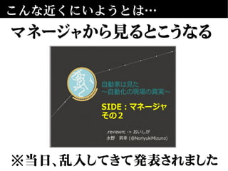 こんな近くにいようとは…
マネージャから見るとこうなる
※当日、乱入してきて発表されました
 