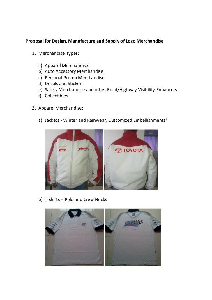 Auto Merchandise Proposal