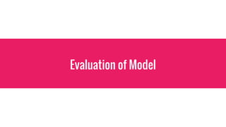 Evaluation of Model
 