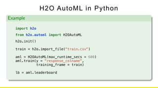 Intro to AutoML + Hands-on Lab - Erin LeDell, Machine Learning ...