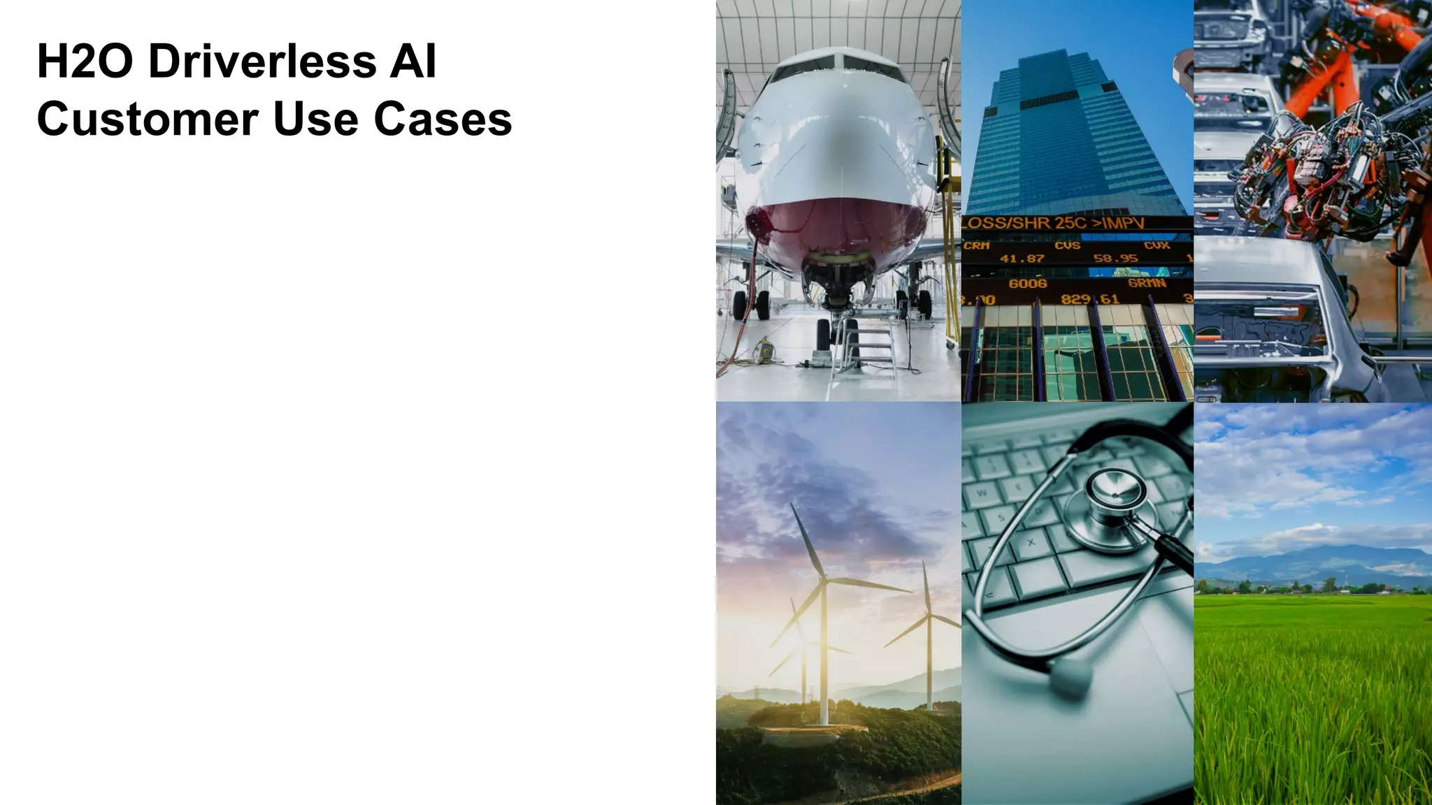 H2O Driverless AI
Customer Use Cases
 