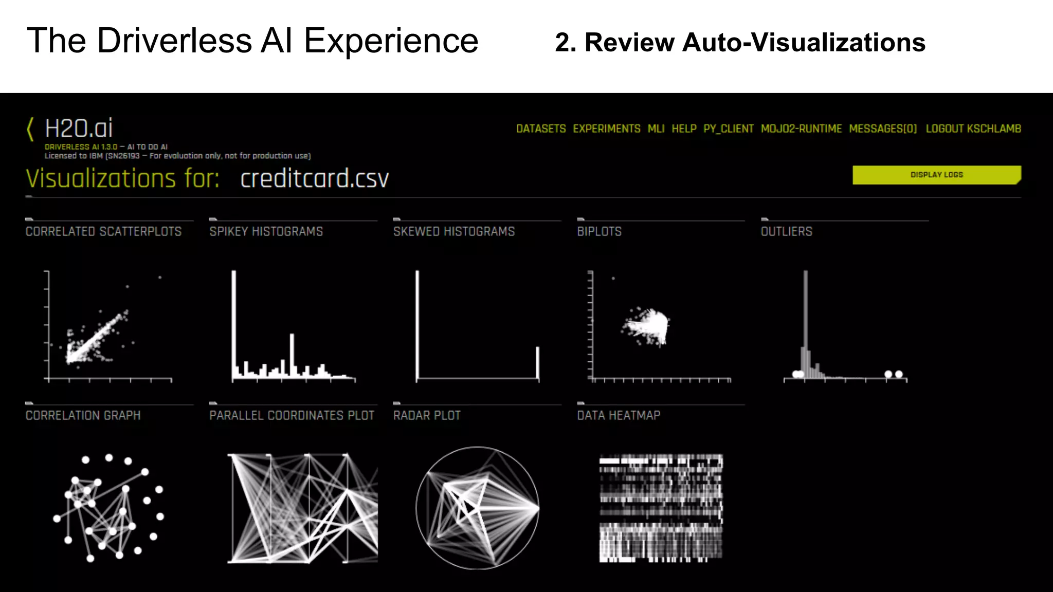 The Driverless AI Experience 2. Review Auto-Visualizations
 