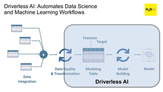 Driverless AI: Automates Data Science
and Machine Learning Workflows
Driverless AI
 