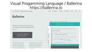 Visual Progamming Language / Ballerina
https://ballerina.io
 