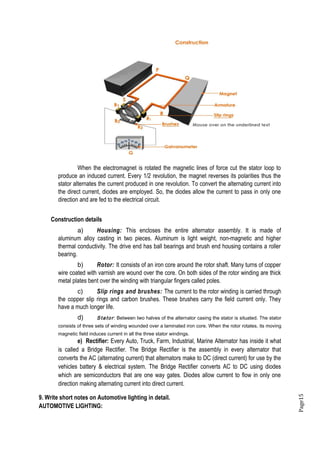 Automobile 2 and 11 marks unit v | DOC | Chemistry | Science