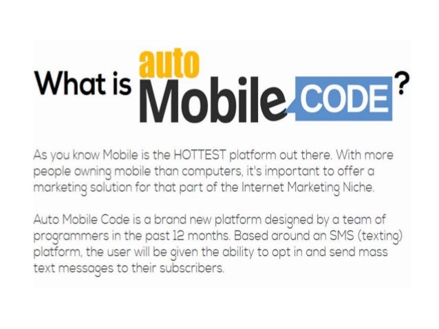 Auto mobile code