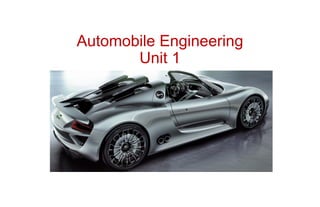 Automobile Engineering
Unit 1
 