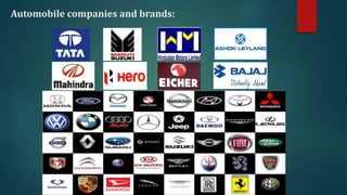 Automobile companies and brands:
 