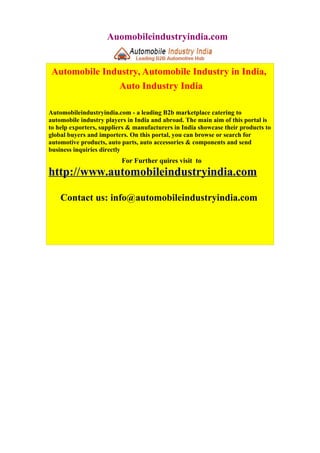 Automobileindustryindia 101211011550-phpapp01