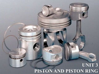 UNIT 3 
PISTON AND PISTON RING 
 