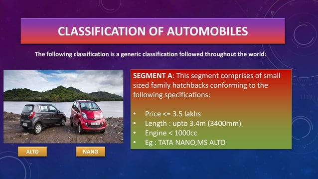 Automobile segments | PPT