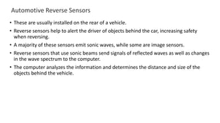 Automobile Sensors and there uses in vehicle | PPTX