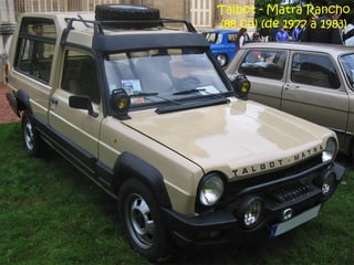 Talbot - Matra Rancho
(88 ch) (de 1977 à 1983)
 