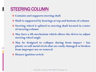 Steering Column Collapse Example Automobile unit 4 steering, brakes and suspension systems | PDF