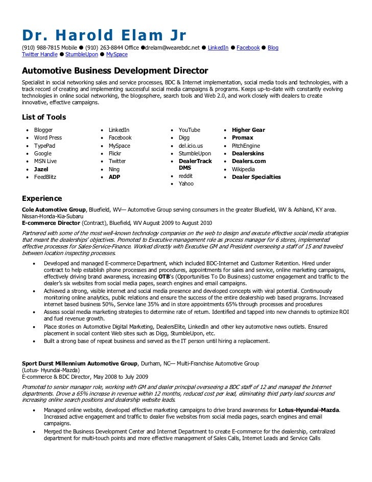 automotive resume