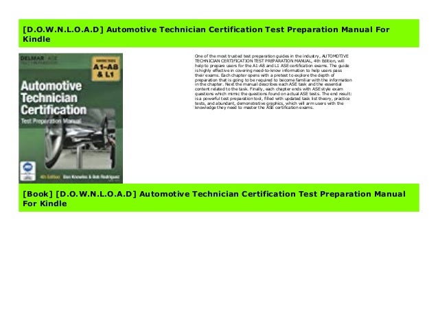 [D.O.W.N.L.O.A.D] Automotive Technician Certification Test Preparation ...