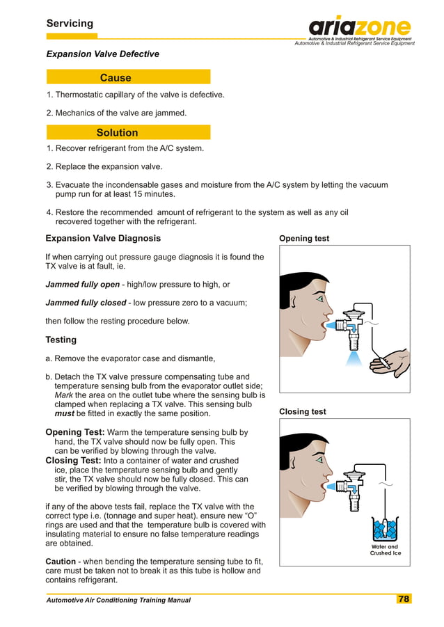 Automotive air conditioning training manual