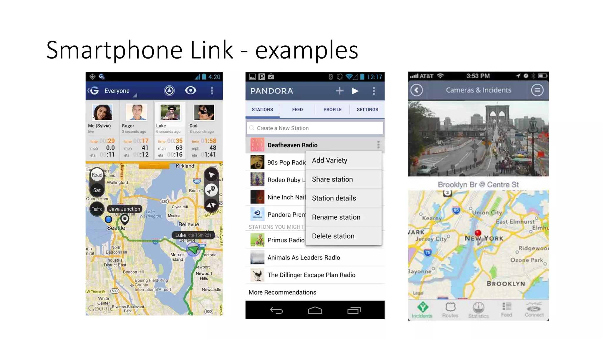 o Use Dashboard to control apps
o Use Voice Assistant to control apps
o Even More Options
o Apple Carplay
o Android Auto
o Ford Sync
o GM (partners only)
RIIS LLC
Smartphone
Apps
 