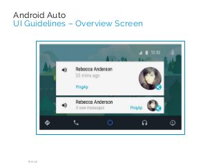 RIIS LLC
Android Auto
UI Guidelines – Overview Screen
 