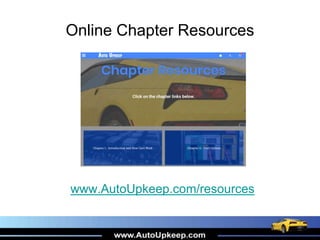 Online Chapter Resources
www.AutoUpkeep.com/resources
 