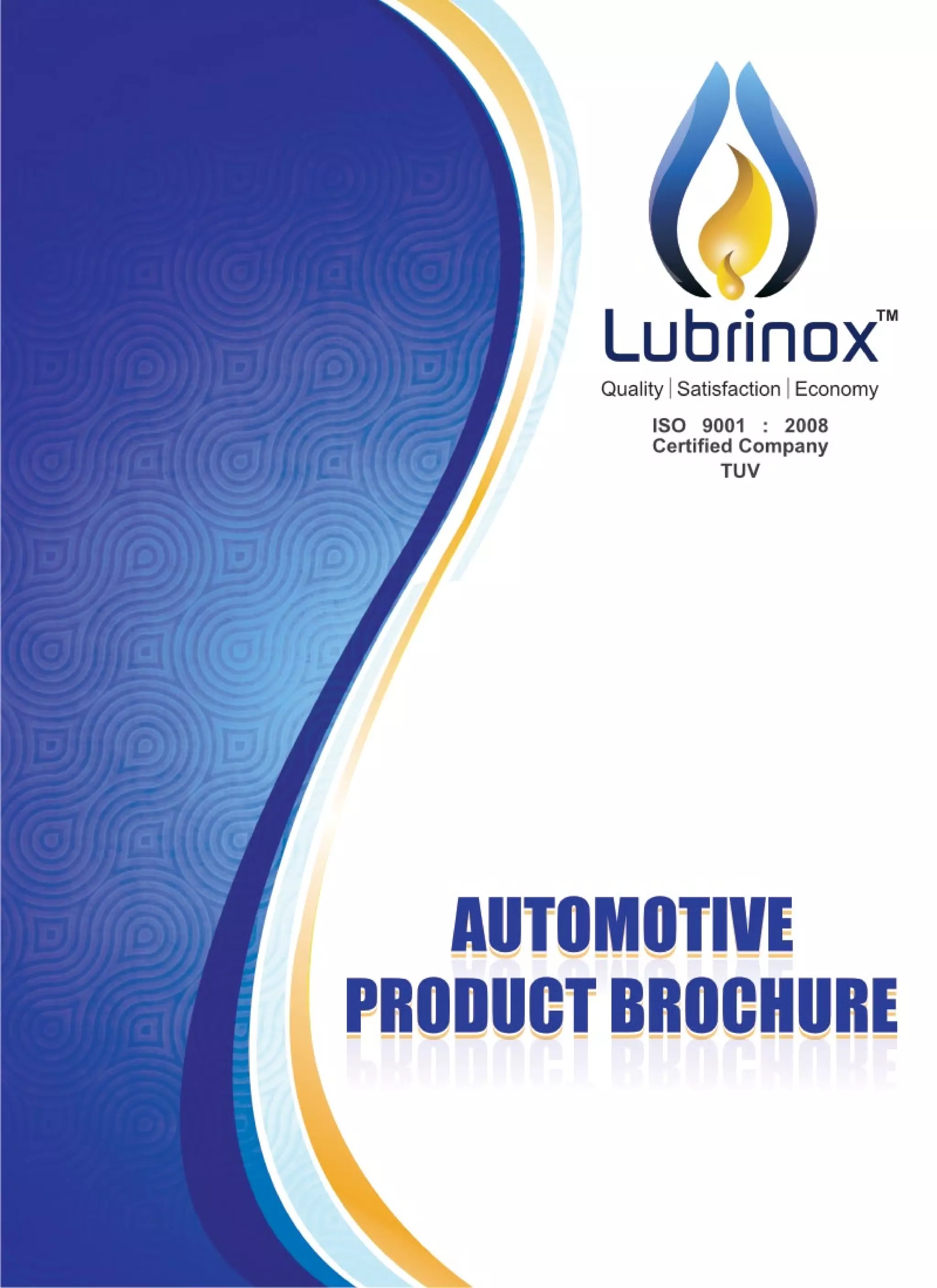 LUBRINOX 's Automotive lubricants products catalog . PDF Automotive