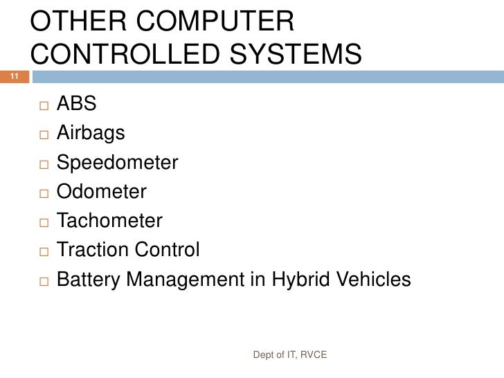 Automotive computer controlled systems