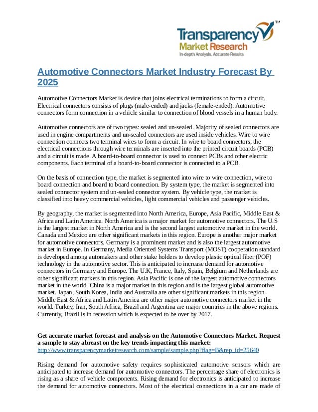 Automotive connectors market