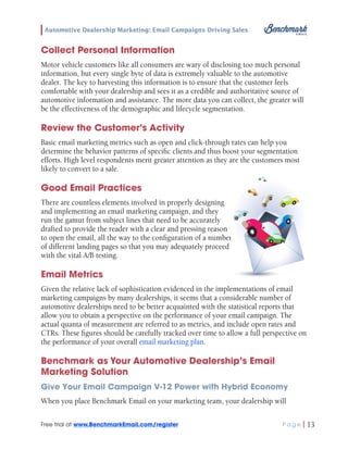 Dealership Service Email Example Automotive Dealership Marketing | PDF