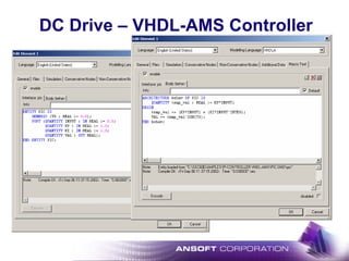 DC Drive – VHDL-AMS Controller
 