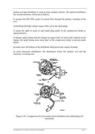Vehicle Distributor Function Automotive electrical circuits and wiring book | PDF