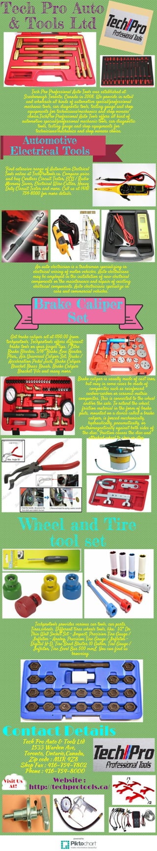 Automotive electrical tools and brake caliper set