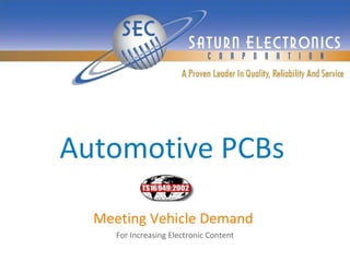 Automotive PCBs Meeting Vehicle Demand  For Increasing Electronic Content 