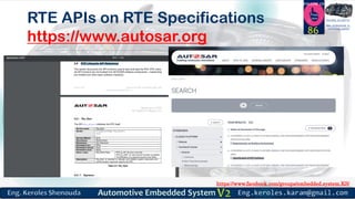 https://www.facebook.com/groups/embedded.system.KS/
Follow us
Press
here
#LEARN_IN DEPTH
#Be_professional_in
embedded_system
RTE APIs on RTE Specifications
https://www.autosar.org
86
 